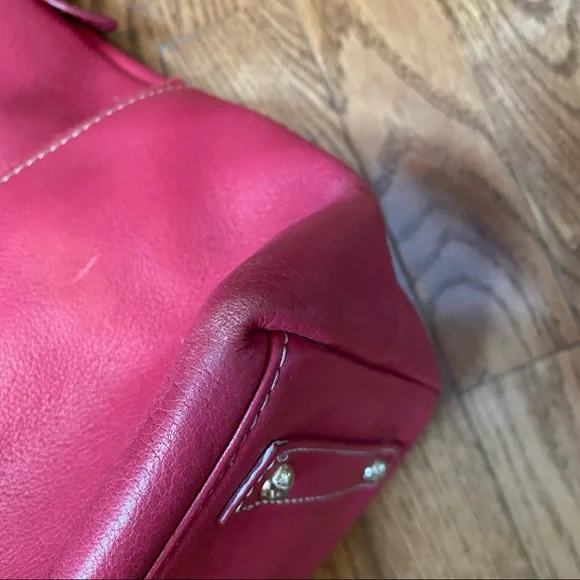 Dooney & Bourke Dillan double pocket satchel in dark pink - Picture 8 of 16